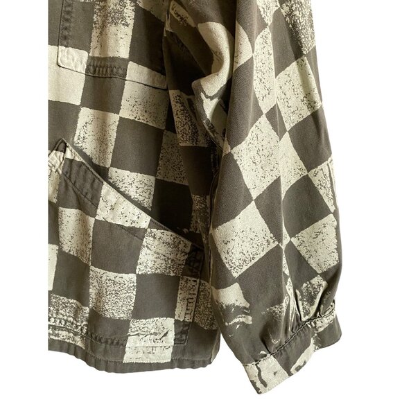 The Great Commodore Jacket Size 2 Army Green Checker Print NWT - Picture 3 of 10